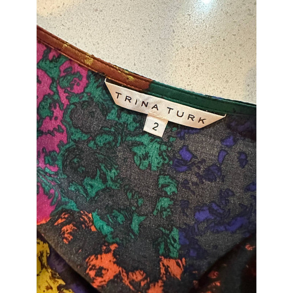 Trina Turk Multicolor Abstract Prink Silk Dress - Picture 4 of 7